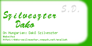szilveszter dako business card