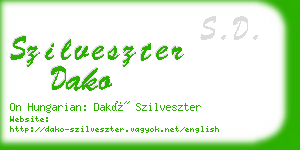 szilveszter dako business card